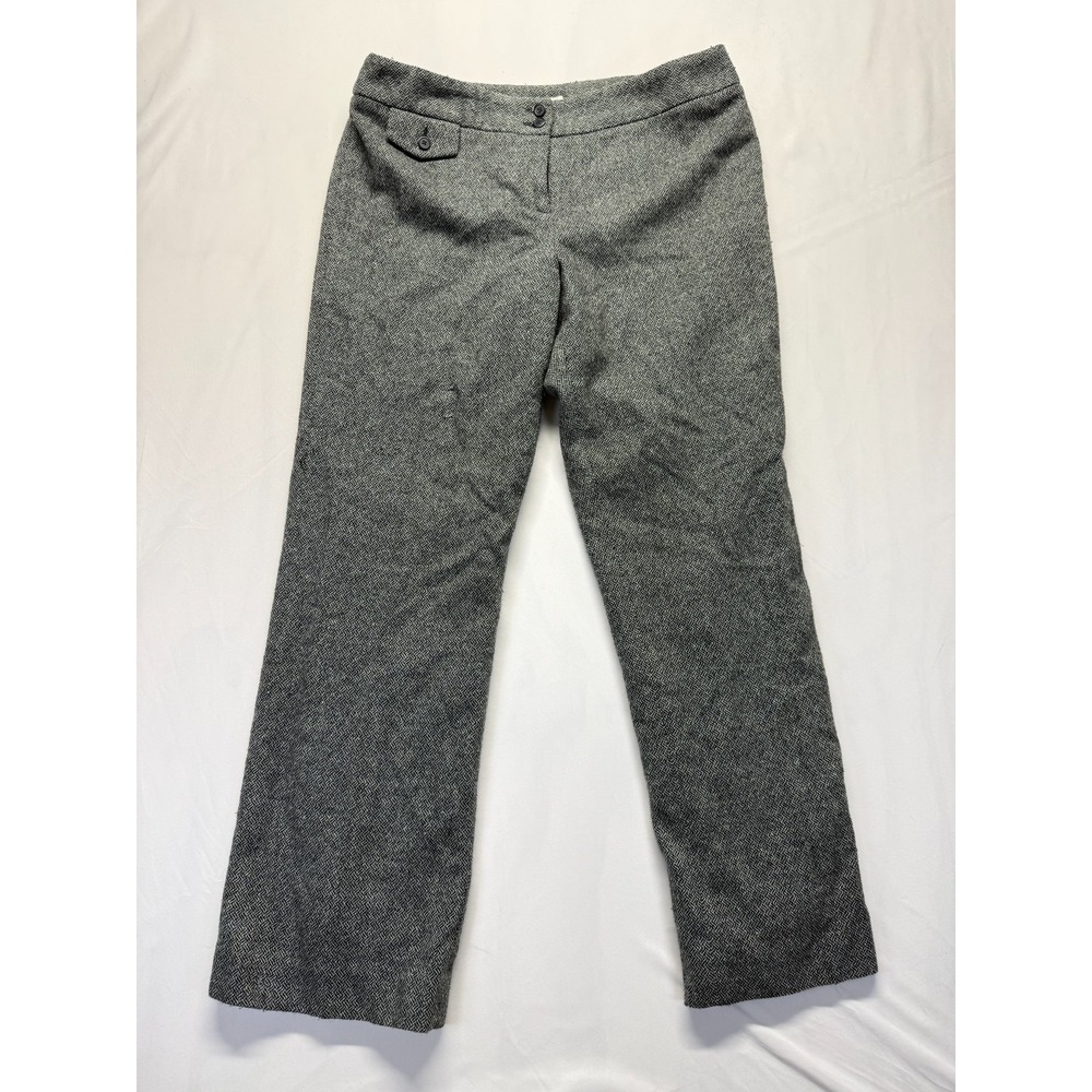 Harold's Dress Pants Womens 16 Gray Herringbone Wool‎ Stretch Mid Rise Business